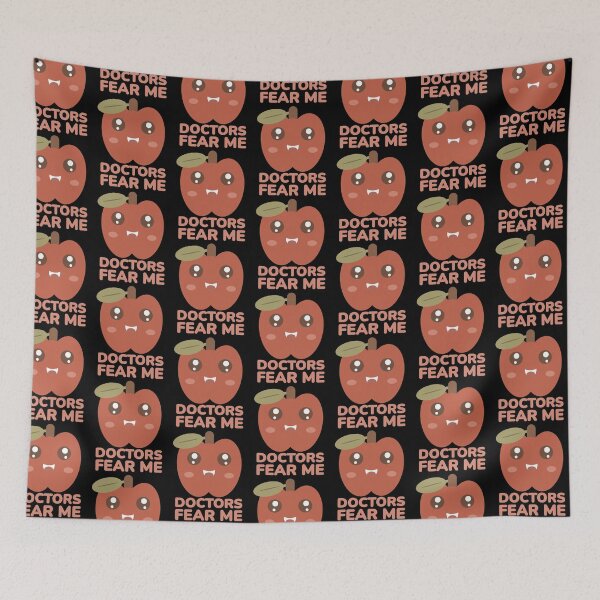 Item preview, Doctors Fear Me - Funny Cute Retro Kawaii Apple Fruit Quote designed and sold by Shape Snip Studio.