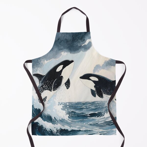 Item preview, Two orcas jump in the sea designed and sold by Mauswohn.