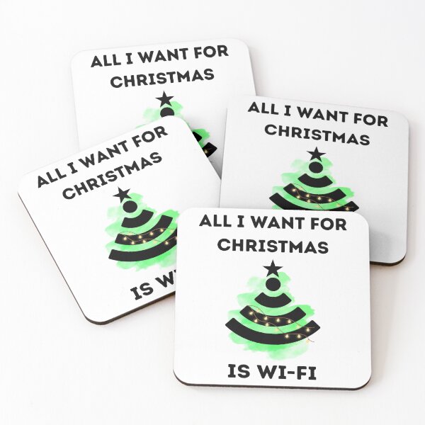 Item preview, All I Want for Christmas Is Wi-Fi – Funny Tech Christmas Tree designed and sold by Design-Horizons.