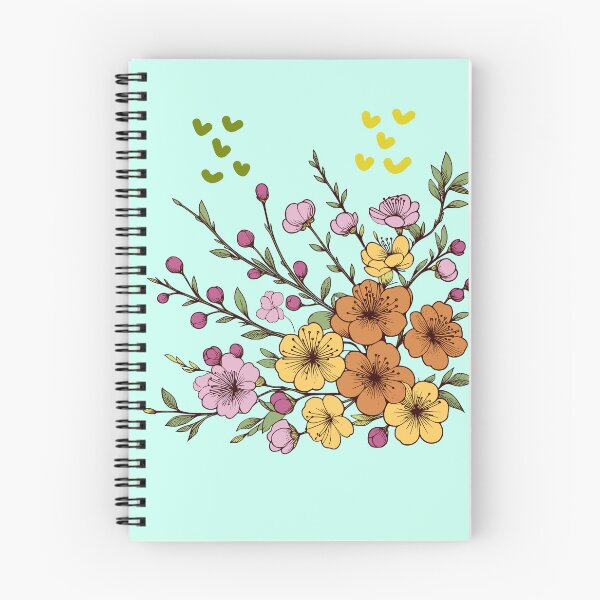 Item preview,  Vibrant Floral Blossom Bouquet with Hand-Drawn Hearts – Colorful Botanical Illustration on Black Aesthetic Background | Calm and Soft Aesthetic TShirt Design designed and sold by YasirHamidDesigns .