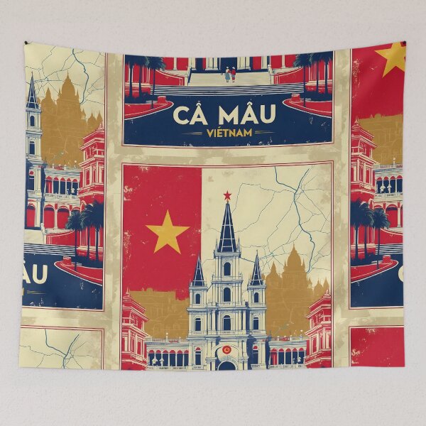 Item preview, Ca Mau Vietnam 1950s Retro Poster Tourism designed and sold by TravelersGems.