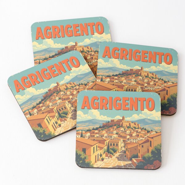 Item preview, Agrigento, Sicily, Italy: Vintage-Style Painterly Travel Poster designed and sold by LSVart.