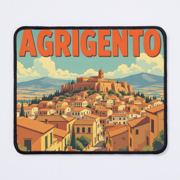 Item preview, Agrigento, Sicily, Italy: Vintage-Style Painterly Travel Poster designed and sold by LSVart.