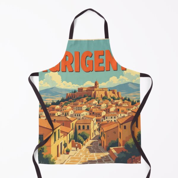 Item preview, Agrigento, Sicily, Italy: Vintage-Style Painterly Travel Poster designed and sold by LSVart.