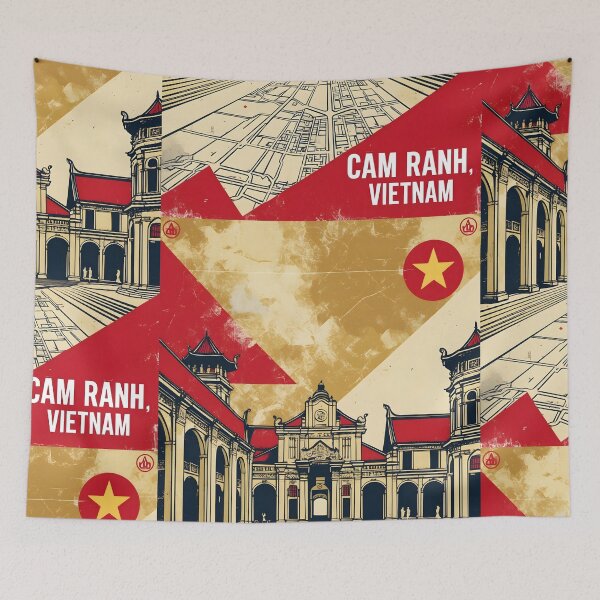 Item preview, Cam Ranh Vietnam 1950s Retro Poster Tourism designed and sold by TravelersGems.