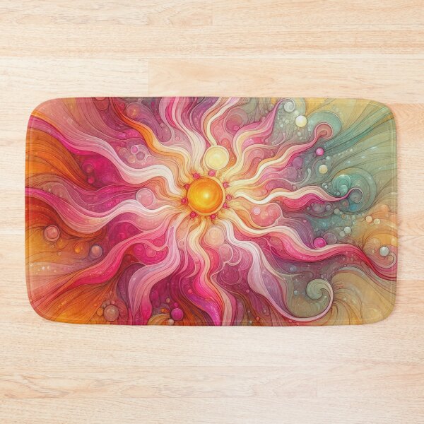 Item preview, Vibrant Sun In Swirls Of Pink Orange And Yellow designed and sold by IZiets.
