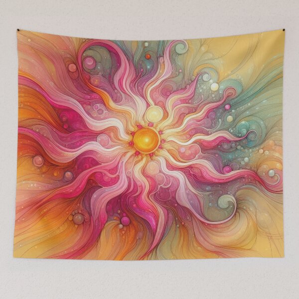 Item preview, Vibrant Sun In Swirls Of Pink Orange And Yellow designed and sold by IZiets.