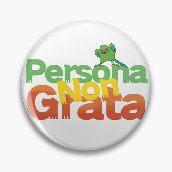 Item preview, Persona non grata lettering with Green ring neck parakeet bird designed and sold by tayaan.