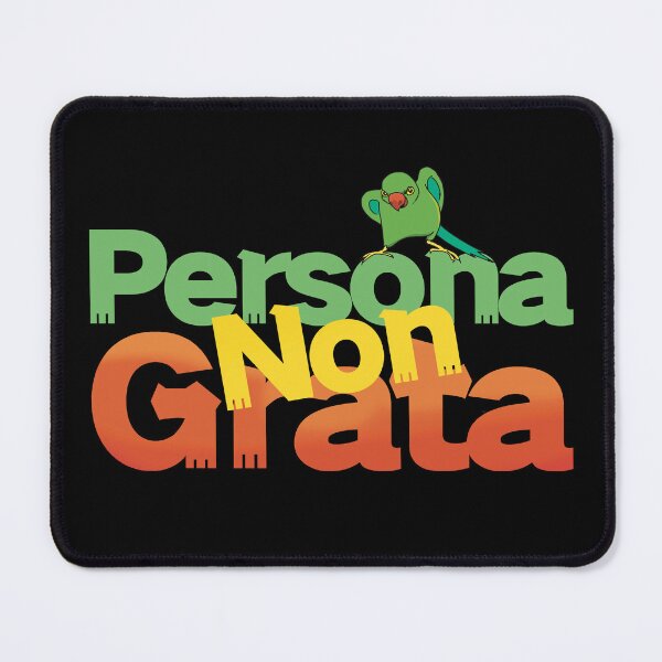 Item preview, Persona non grata lettering with Green ring neck parakeet bird designed and sold by tayaan.