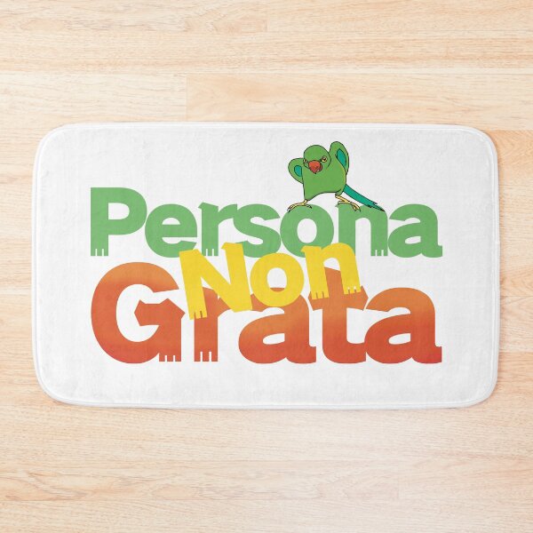 Item preview, Persona non grata lettering with Green ring neck parakeet bird designed and sold by tayaan.