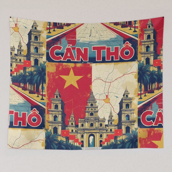 Item preview, Can Tho Vietnam 1950s Retro Poster Tourism designed and sold by TravelersGems.