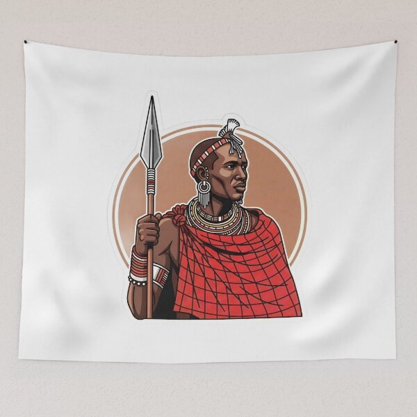 Item preview, Maasai Warrior – Traditional Kenya & Tanzania African Design designed and sold by MarshDesignHub.