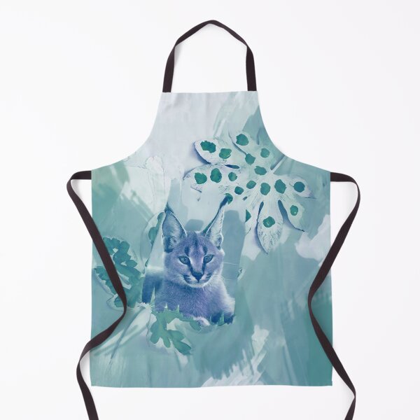 Item preview, CARACAL IN LEAVES IN SHADES OF TURQUOISE, BLUE, TEAL AND GREEN designed and sold by Most1234.