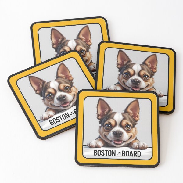 Item preview, Boston On Board - Cute Boston Terrier Dog Car Sign designed and sold by SolaoLab.