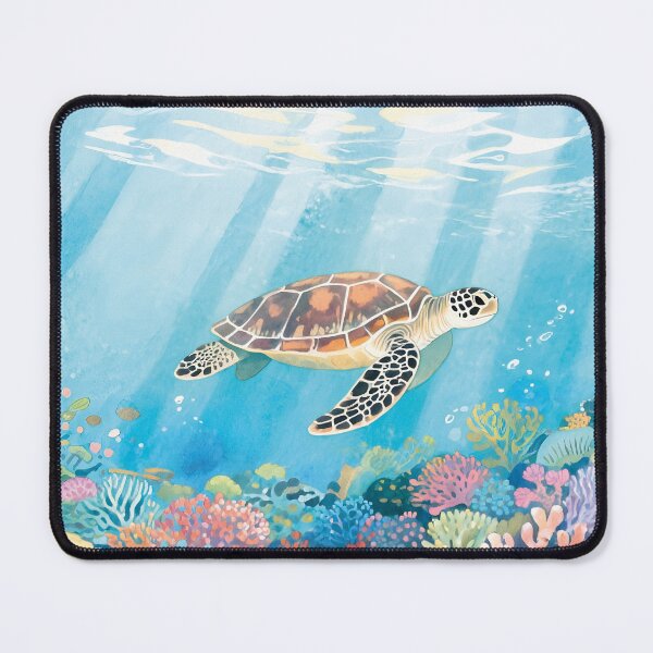 Item preview, Sea turtle in the ocean, watercolor designed and sold by Mauswohn.