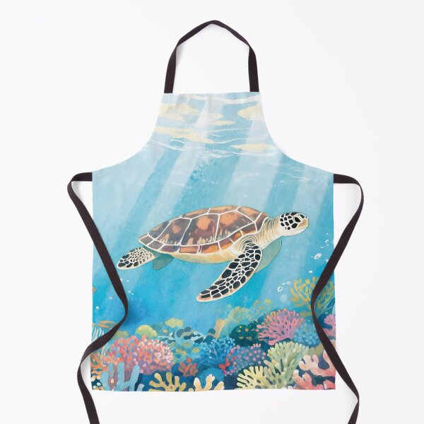 Item preview, Sea turtle in the ocean, watercolor designed and sold by Mauswohn.