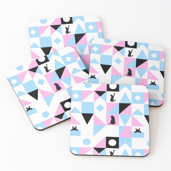 Item preview, Cats pattern blue and pink designed and sold by ElenSolo.