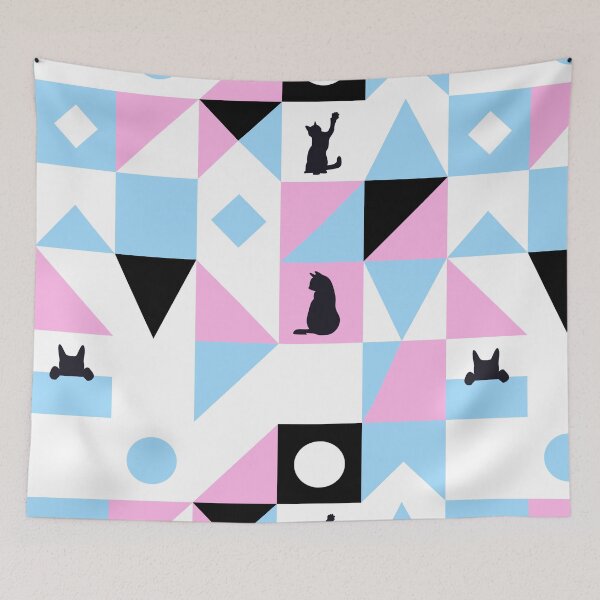 Item preview, Cats pattern blue and pink designed and sold by ElenSolo.