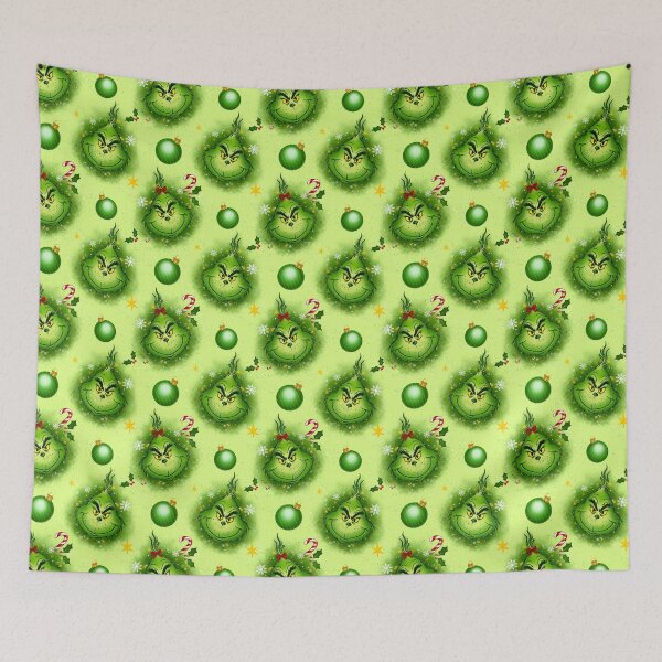 Item preview, Green grinch christmas seamless pattern with green balls designed and sold by jancajiravova.