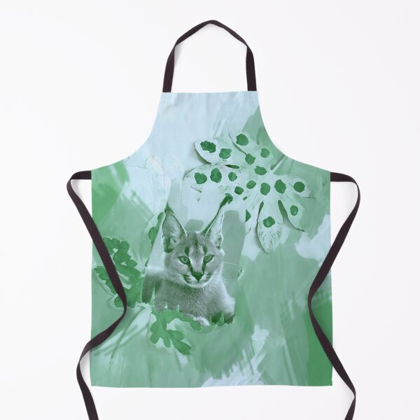 Item preview, CARACAL IN LEAVES IN SHADES OF PISTACHIO, SAGE, PASTEL GREEN AND GREY designed and sold by Most1234.