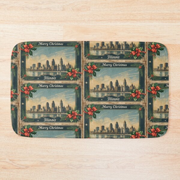 Item preview, Merry Christmas From Illinois USA Postcard Greetings Retro Travel Vintage designed and sold by TravelPostcardGems.