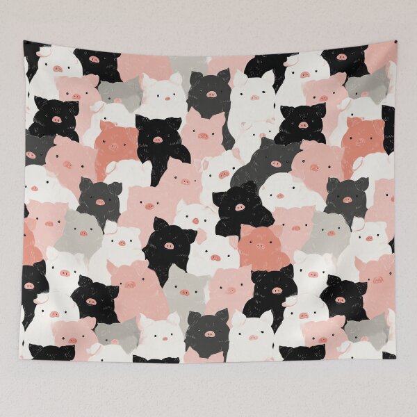 Item preview, Piglet Crowd Pattern: Pop Art Minimalist Pig Repeat Design designed and sold by casualnature.