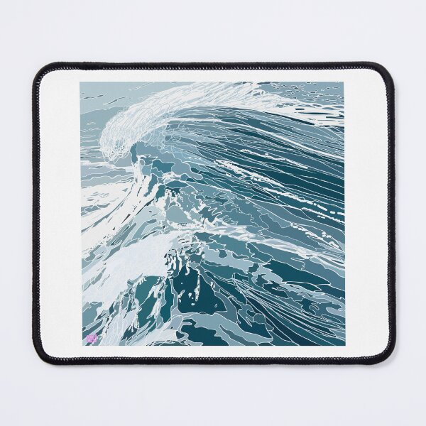 Item preview, Powerful wave crashing onto Porthmeor Beach, St Ives Cornwall -from an original artwork by ArtKara designed and sold by artkarapainting.