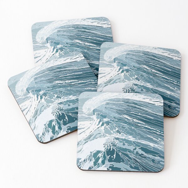 Item preview, Powerful wave crashing onto Porthmeor Beach, St Ives Cornwall -from an original artwork by ArtKara  designed and sold by artkarapainting.