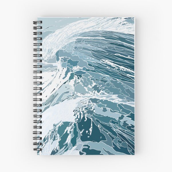Item preview, Powerful wave crashing onto Porthmeor Beach, St Ives Cornwall -from an original artwork by ArtKara  designed and sold by artkarapainting.