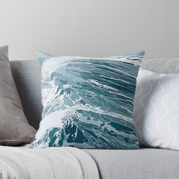 Item preview, Powerful wave crashing onto Porthmeor Beach, St Ives Cornwall -from an original artwork by ArtKara  designed and sold by artkarapainting.