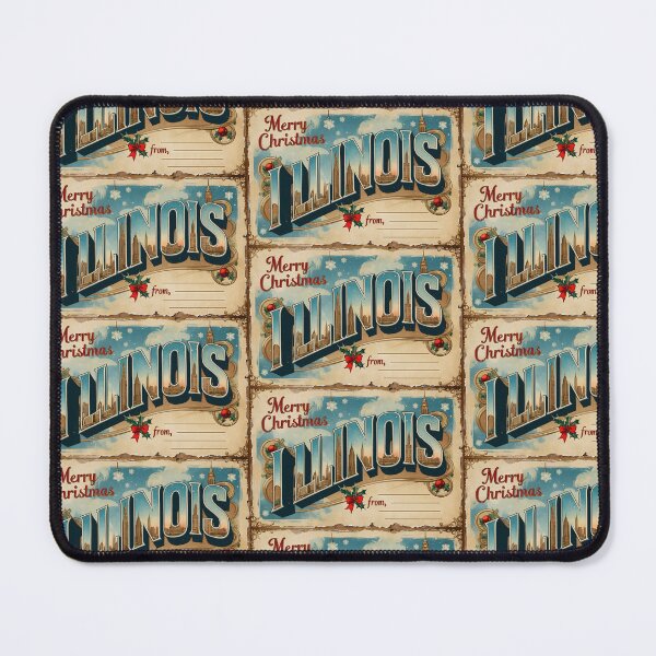 Item preview, Merry Christmas From Illinois USA Postcard Greetings Retro Travel Vintage 2 designed and sold by TravelPostcardGems.