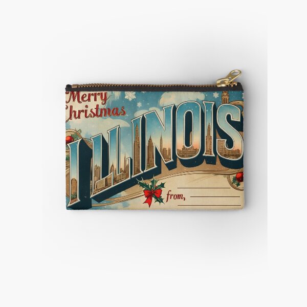 Item preview, Merry Christmas From Illinois USA Postcard Greetings Retro Travel Vintage 2 designed and sold by TravelPostcardGems.