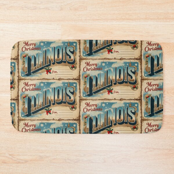 Item preview, Merry Christmas From Illinois USA Postcard Greetings Retro Travel Vintage 2 designed and sold by TravelPostcardGems.