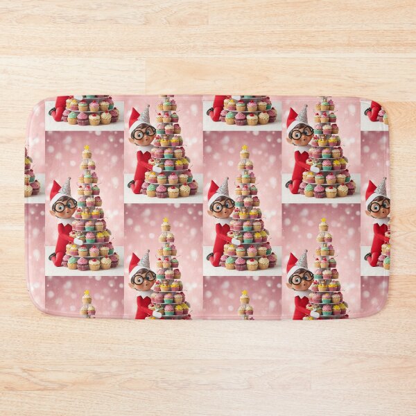 Item preview, Funny Christmas Elf Admiring Giant Holiday Cupcake designed and sold by Itsheartshop.
