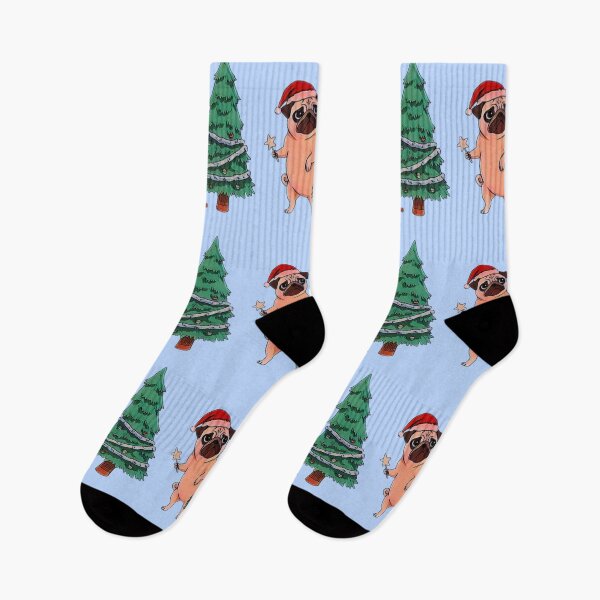 Item preview, Pug Dog Struggle Xmas Tree Christmas designed and sold by creativerooney.