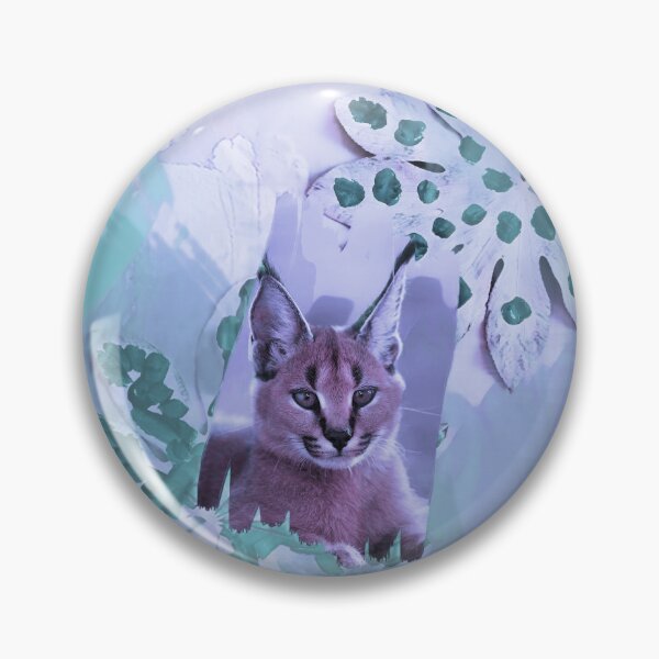 Item preview, CARACAL IN LEAVES IN SHADES OF PURPLE, VIOLET AND GREEN designed and sold by Most1234.