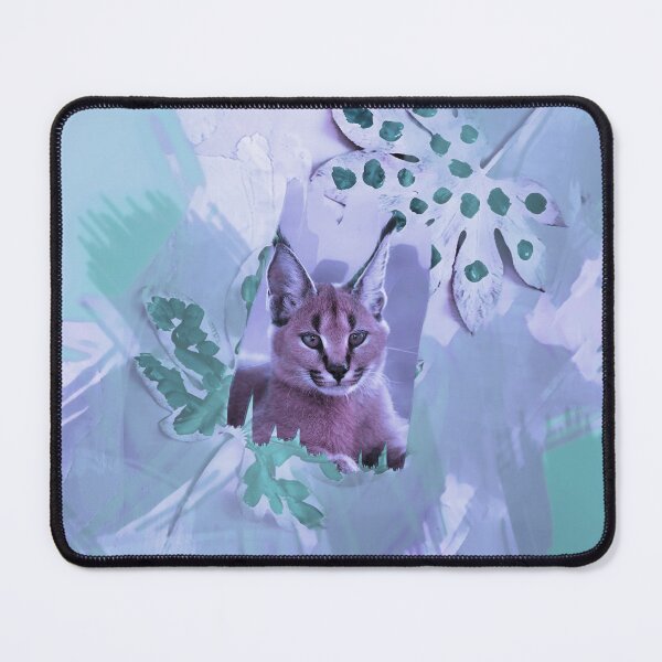 Item preview, CARACAL IN LEAVES IN SHADES OF PURPLE, VIOLET AND GREEN designed and sold by Most1234.