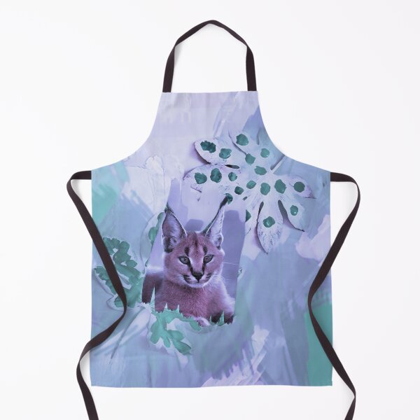Item preview, CARACAL IN LEAVES IN SHADES OF PURPLE, VIOLET AND GREEN designed and sold by Most1234.