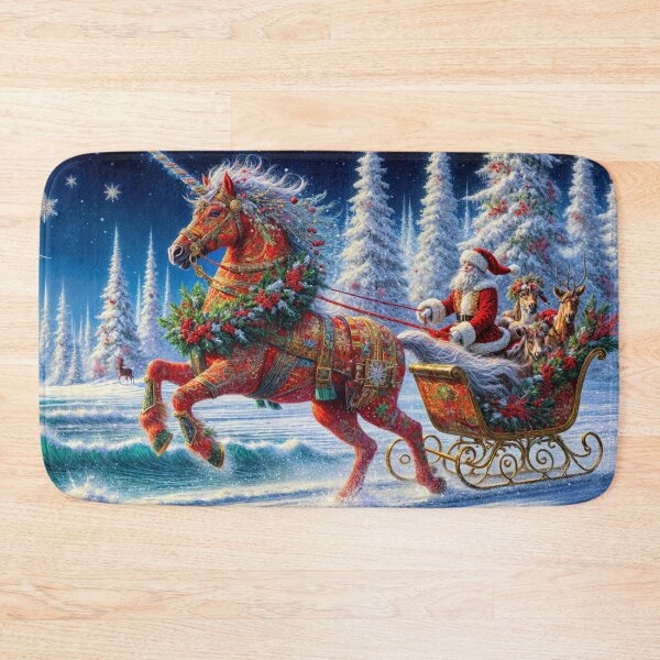 Item preview, Festive Unicorn Sleigh designed and sold by M-Y-A-R-T-.
