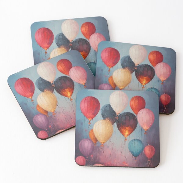 Item preview, Floating balloons against an abstract background designed and sold by Mianku | Für das Leben.