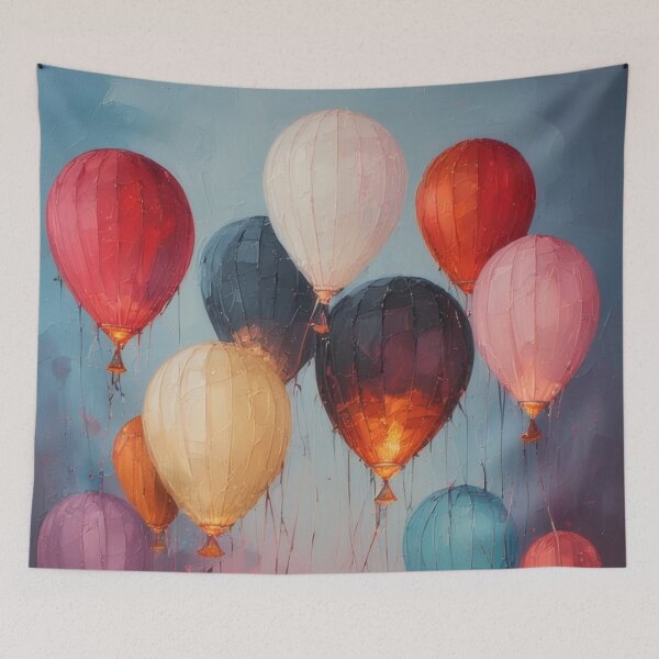 Item preview, Floating balloons against an abstract background designed and sold by Mianku | Für das Leben.