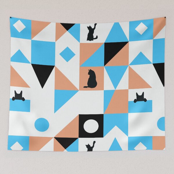 Item preview, Pattern cats blue designed and sold by ElenSolo.