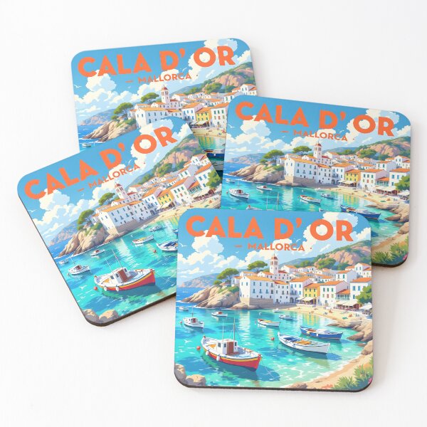 Item preview, Cala d’Or, Mallorca, Spain: Vintage-Style Painterly Travel Poster designed and sold by LSVart.