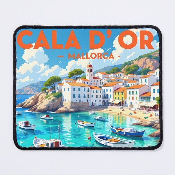 Item preview, Cala d’Or, Mallorca, Spain: Vintage-Style Painterly Travel Poster designed and sold by LSVart.