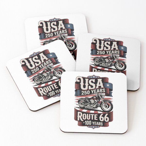 Item preview, USA 250 Years Plus Route 66 100 Years Anniversaries – Classic Motorbike Americana Design designed and sold by MimsTees.