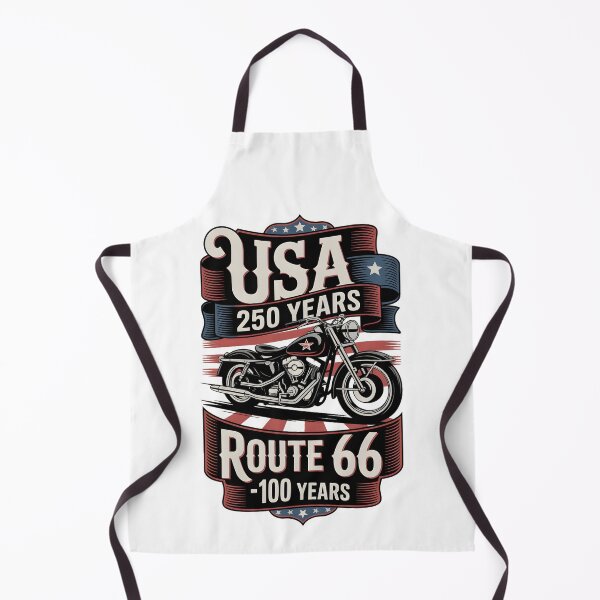 Item preview, USA 250 Years Plus Route 66 100 Years Anniversaries – Classic Motorbike Americana Design designed and sold by MimsTees.