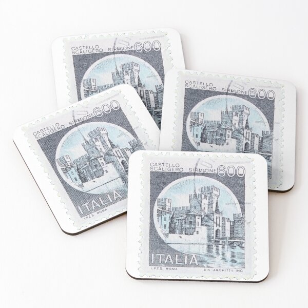 Artikelvorschau, Castello Scaligero Sirmione Italienische Vintage Briefmarke entworfen und verkauft von red-amber65.