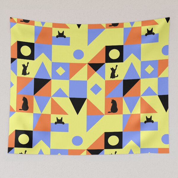 Item preview,  Cats pattern yellow designed and sold by ElenSolo.