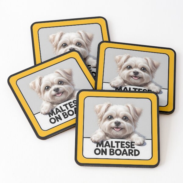 Item preview, Maltese On Board - Cute Dog Car Sign designed and sold by SolaoLab.