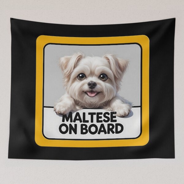 Item preview, Maltese On Board - Cute Dog Car Sign designed and sold by SolaoLab.